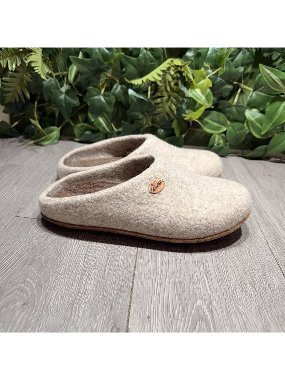 Woolfit Slippers Womens Size 6 Gray Wool Felt Clog Slip On House Shoes Comfort